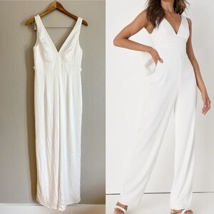 Angelic Aesthetic Ivory Satin Bow Back Sleeveless Jumpsuit